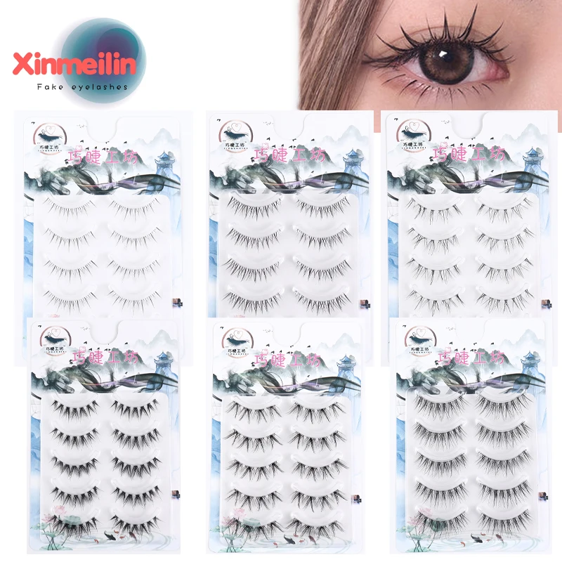 

5 Pairs Korean Style False Eyelashes Soft Natural Long 3D Fairy Little Devil Cosplay Y Fake Lashes Big Eye Makeup Accessories