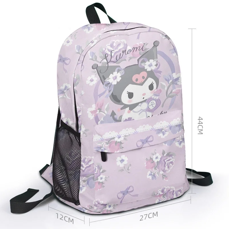 Sanrio Kuromi Backpack School Hello Kitty Kawaii Bookbag Little Devil Cartoon Animation Canvas Outdoor Anime Backpack Schoolbag