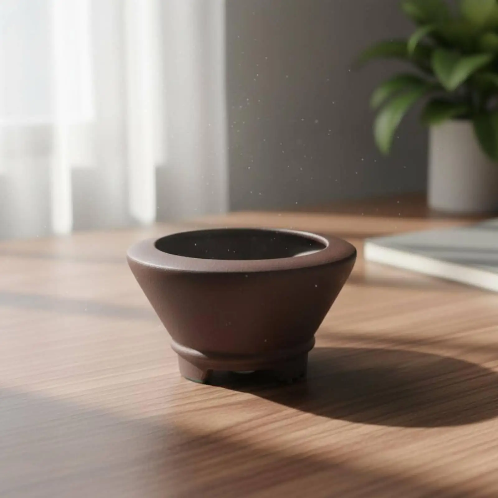 Mini Pot Miniature Size Small Yixing Clay Clay Pot Unglazed Finish Tiny Ceramic Flowerpot for Office Workers, Bonsai Beginners,