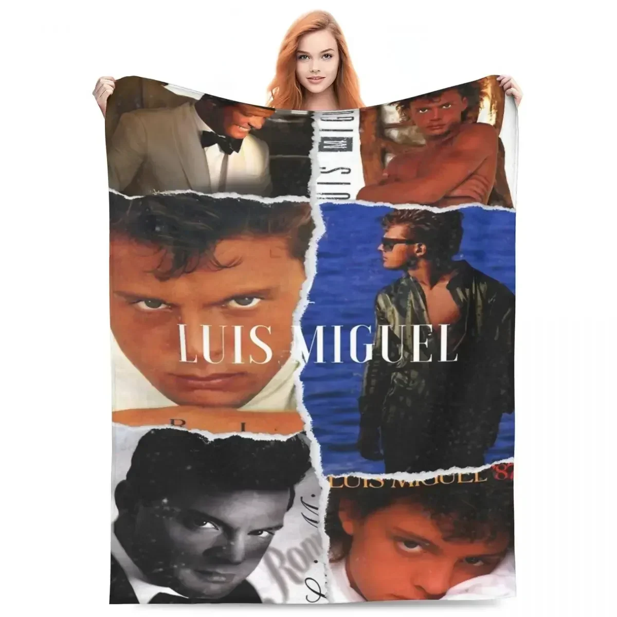 

L-Luis Miguel Blankets Mexican Singer Concert Airplane Travel Flannel Throw Blanket Warm Soft Couch Bed Custom Bedspread Gift