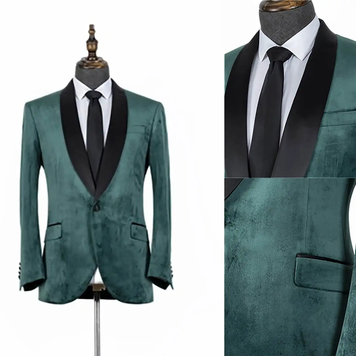 

Modern Wedding Tuxedos 1 Piece Set Jacket Velvet One Button Men Suit Classic Fit Shawl Lapel Groom Wear Suits Customized