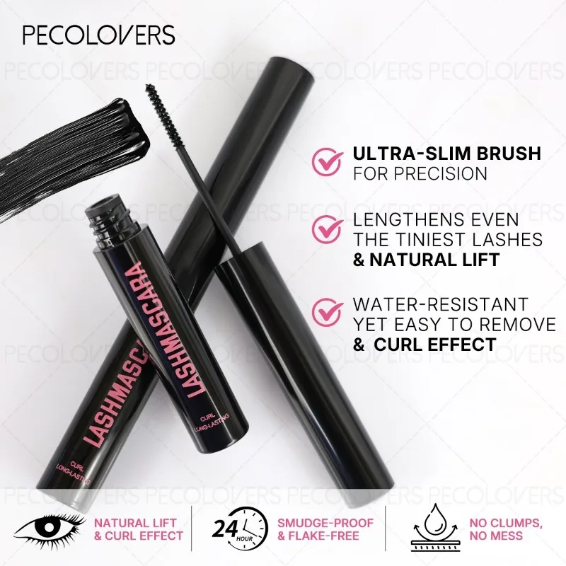 Mascara a tubo nero impermeabile e resistente al sudore, ciglia spesse, cosmetici naturali e duraturi per gli occhi