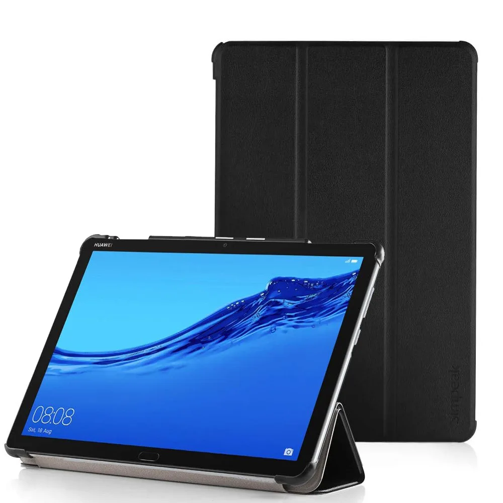 Чехол-подставка для Huawei MediaPad M3 Lite 10 BAH-W09/L09/AL00 10,1 дюйма, прочный портативный кожаный защитный чехол-книжка с тремя сложениями
