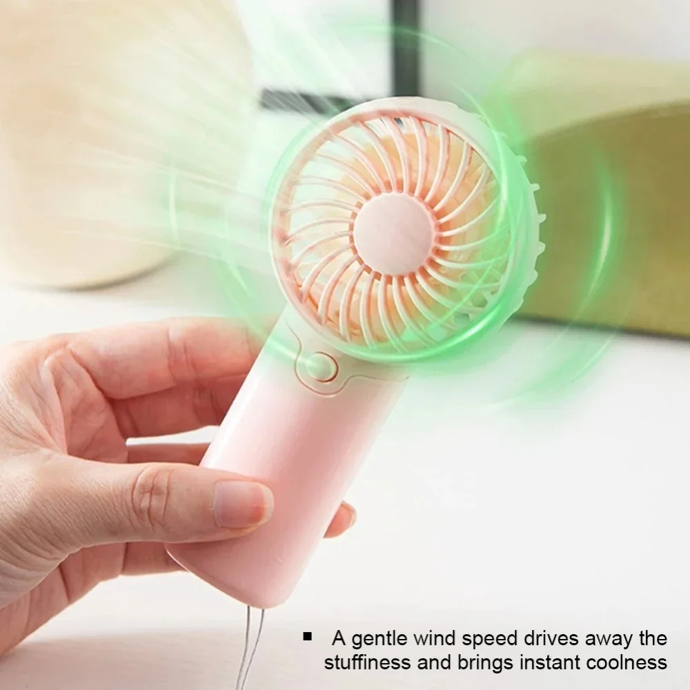 Handheld Mini Fan Detachable Battery Low Noise Portable Lightweight Handy Fan High Wind for Desktop Outdoor Student Dormitory