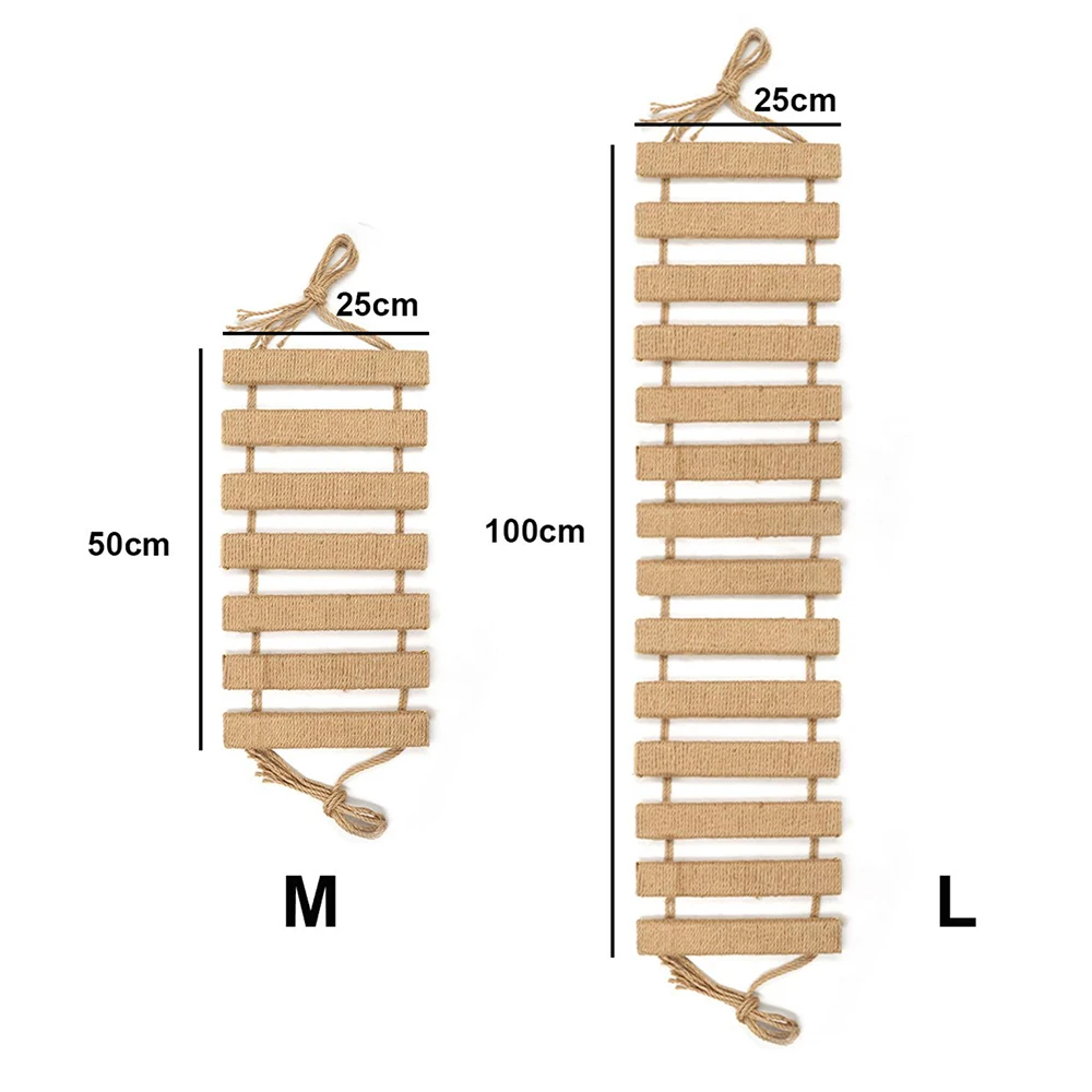 Cat Rope Ladder Climbing Frame, Outdoor Step Scratcher, Post Wall Climbing Bridge, Sisal Rope Ladder for Pets Furniture