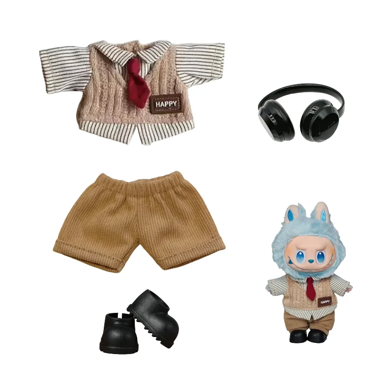 

DIY accessories for labubu V1 V2 shoes without lenses glasses stylish plastic headphone set plush doll decoration birthday gift