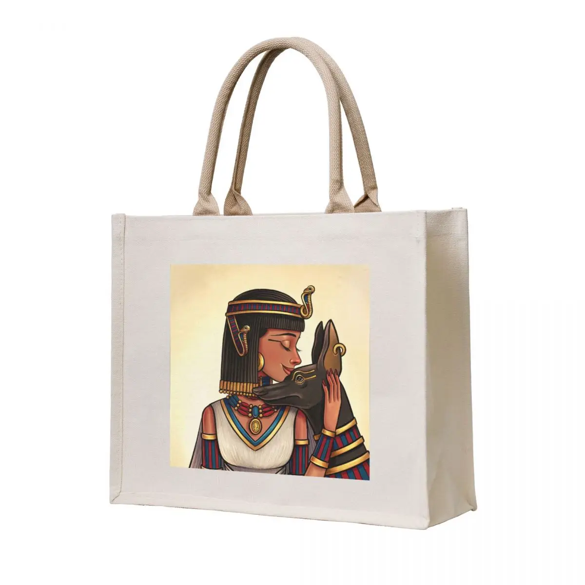 

Ancient Egypt Queen with a Dog Representing Anubis - Kemet's Anubis Tote Bag tote bag screen bag for beach Lady