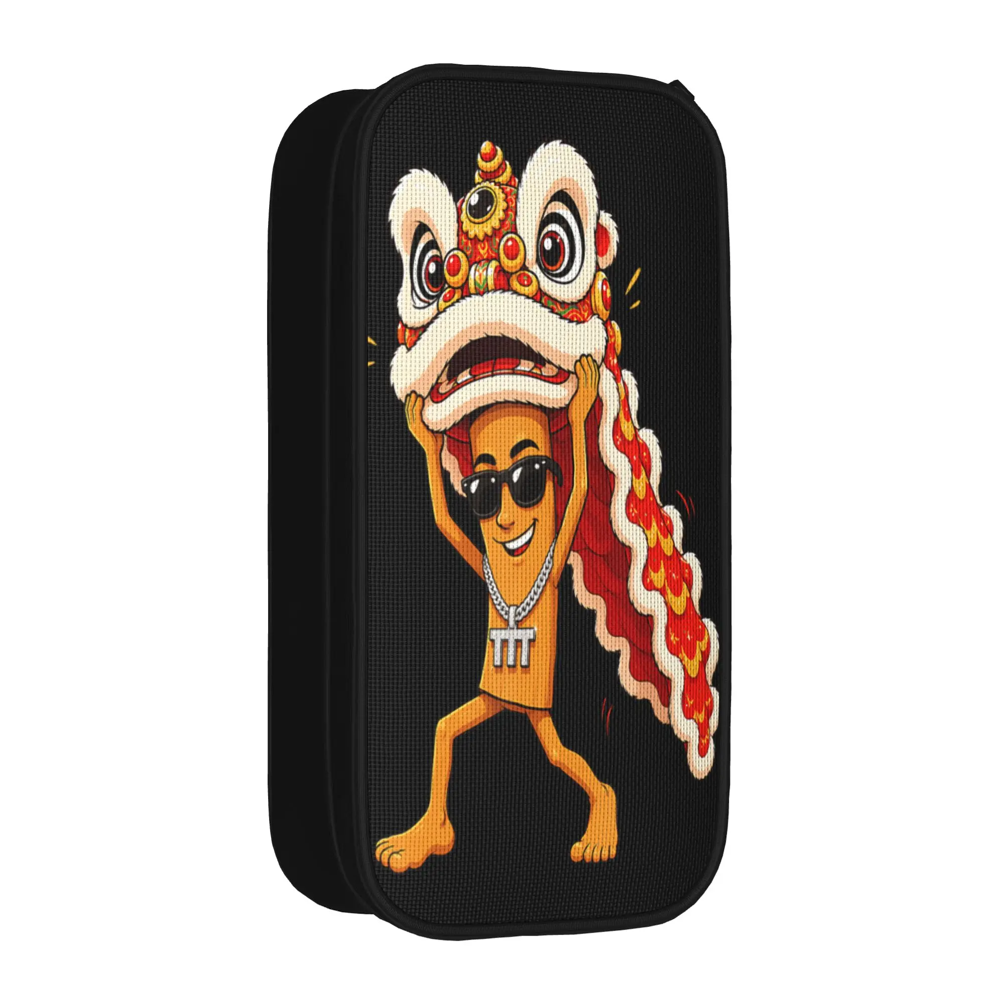 Pencil Case Lion Dance Celebration Brainrot Tung Sahur Lunar New Year Pencil Pouch School Pencil Cases Child School Supplies