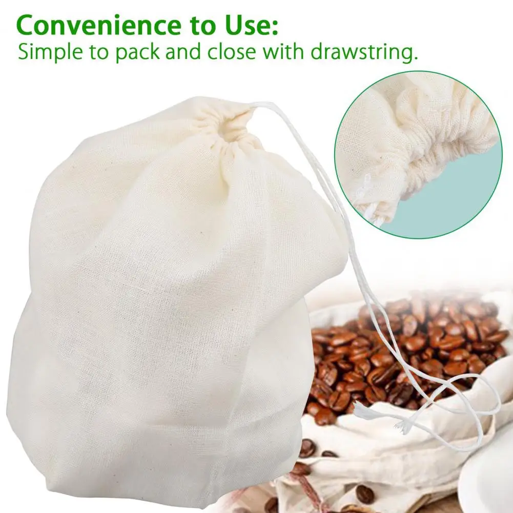 Useful  Tea Pouch Food Grade Strong Penetration Food Filter Pouch Squeezable Cotton Filter Bag for Soap