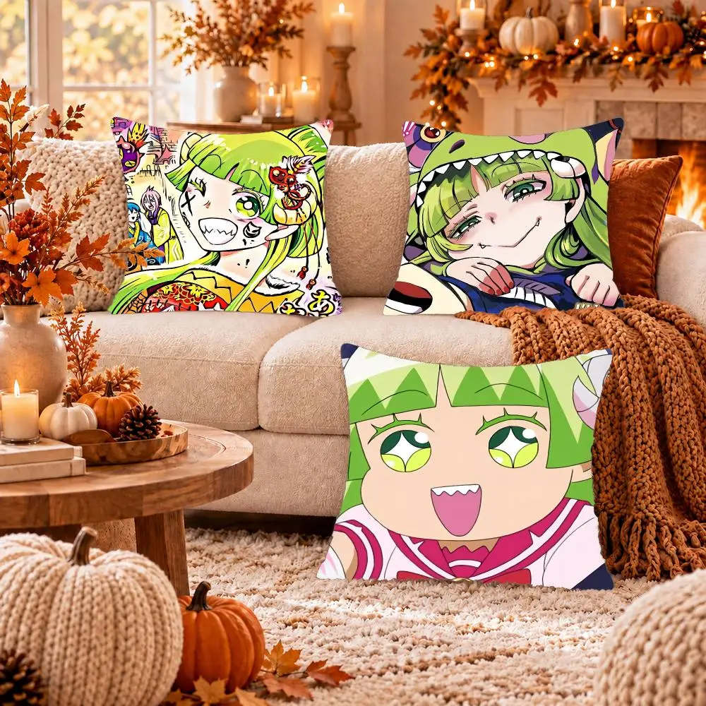 Anime W-Welcome To Demon School Cushion Cover Soft Plush Cushion Case Throw Pillowcase Cozy Home Sofa Bed Living Room Decor