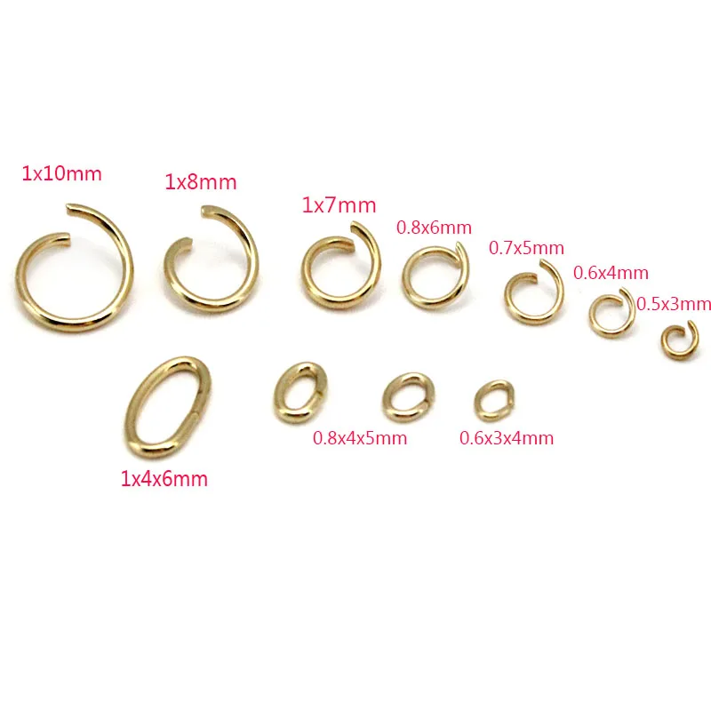 100Pcs Stainless Steel Oval Open Jump Rings Gold 4 5 6 8 10 mm for Bracelet Necklace Pendant Connectors Jewelry DIY Craft Making