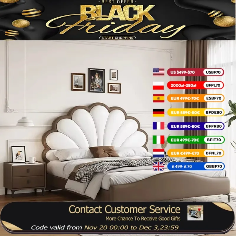 

Kids Leg European Double Bed Royal High End Twin Frame Double Bed Headboard Girl Boys Letti Matrimoniali Furniture For Bedroom