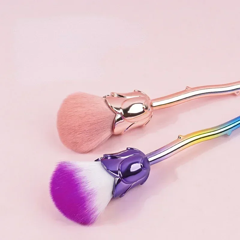 Brosse à Poussière pour Ongles en Forme de Rose, Accessoire de Nail Art, Outils Populaires, Ronds, Petits Livres de Verhéritage à Gel, Brosse Cosmétique