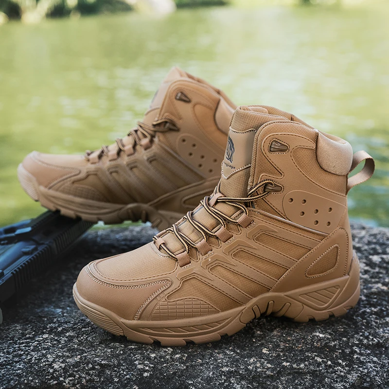 Men's Hiking Shoes Boots Comfortable High-top Boots Outdoor Non-slip Hiking Boots Lightweight Men Desert Boots Motorcycle Boots