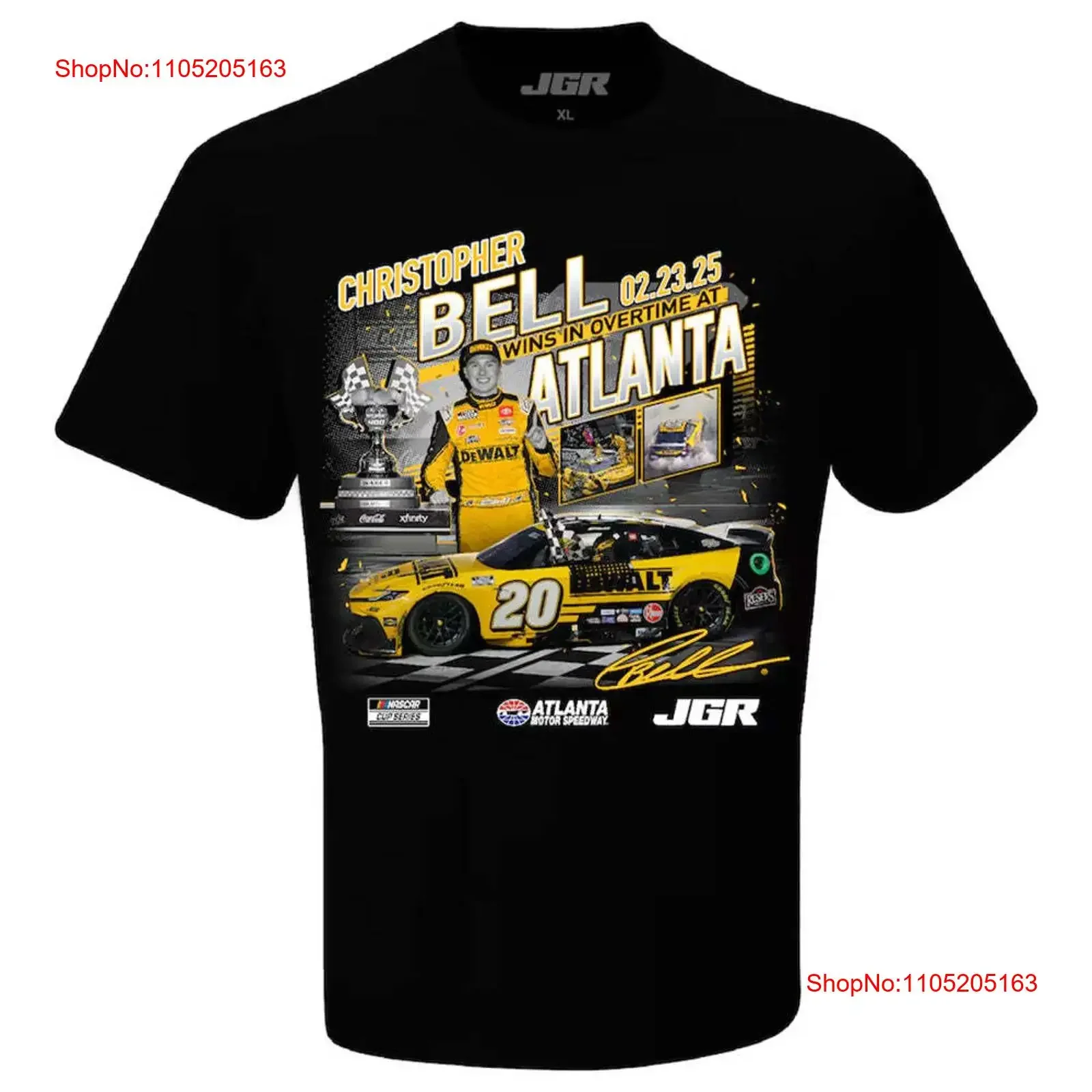 Christopher Bell 2025 Atlanta Race Win T Shirt vintage Washed homme Slightly Stylish Top For Everyday Wear Stretched fashion