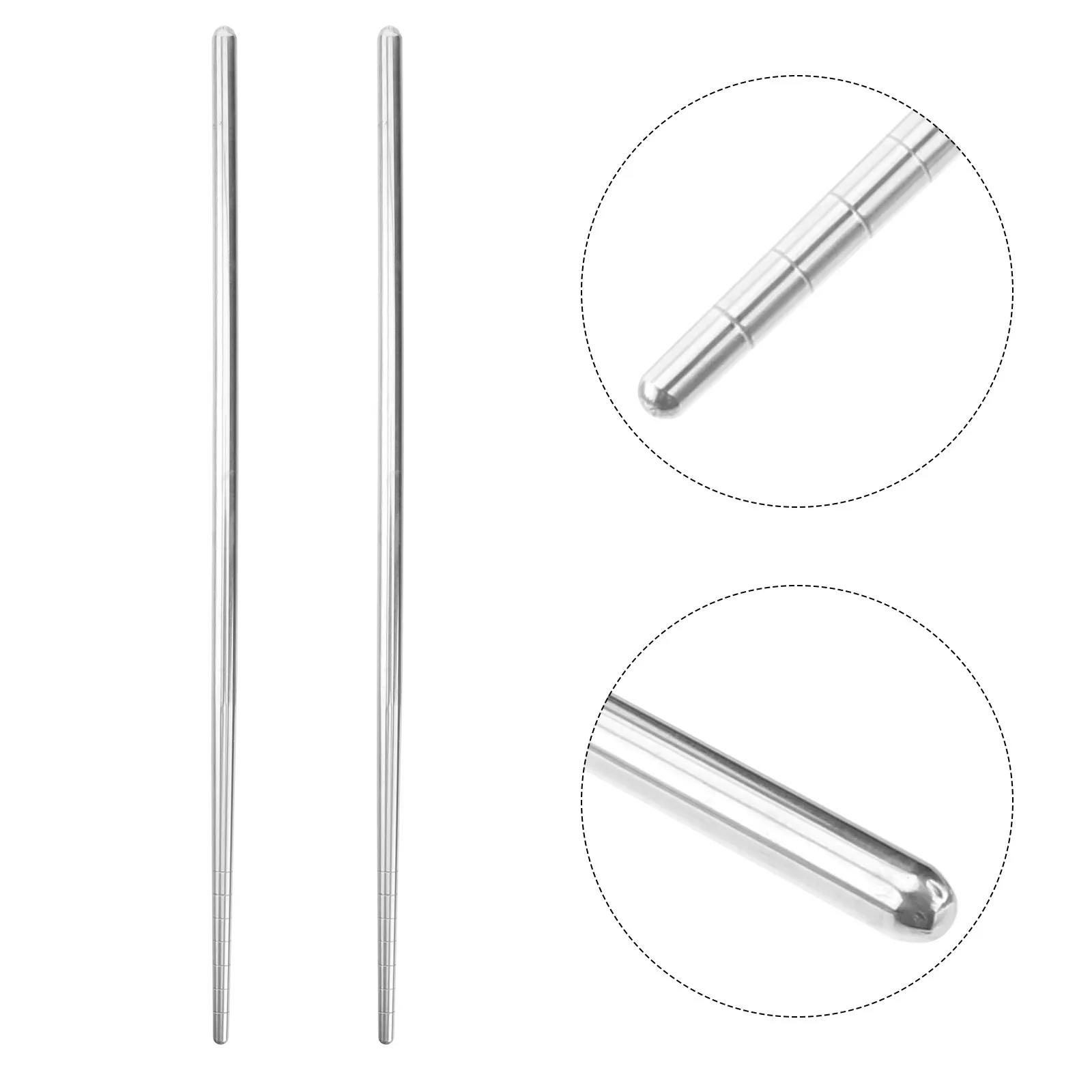 Silver Titanium Chopsticks 22.5cm Reusable Strong Lightweigh