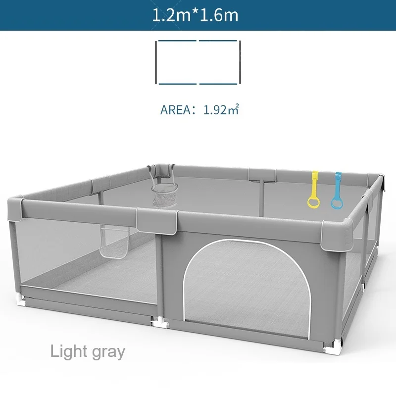 IMBABY Baby Playground 120x160cm Baby Playpen Grey Children's Fence Box with Protective Angle Game Playpen for Children Activity