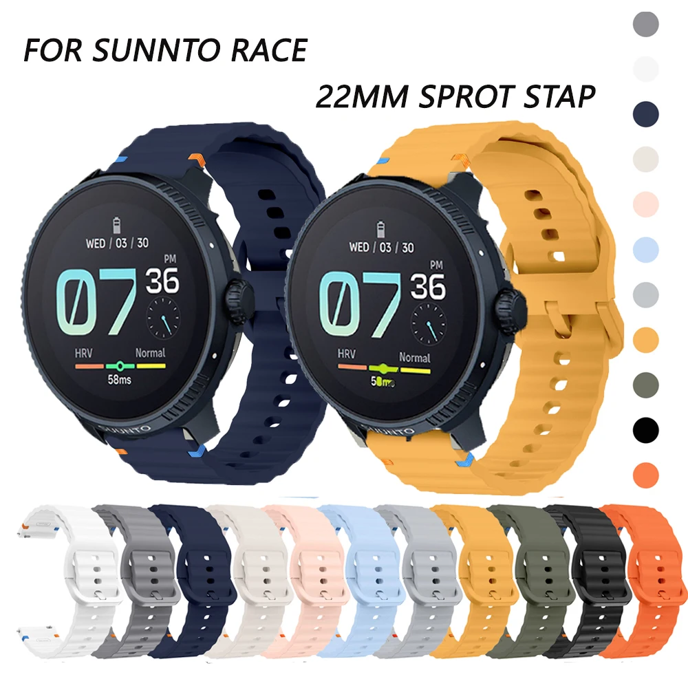 

Спортивный силиконовый ремешок 22 мм для смарт-браслета Sunnto Race, спортивный браслет для замены аксессуаров Sunnto Race