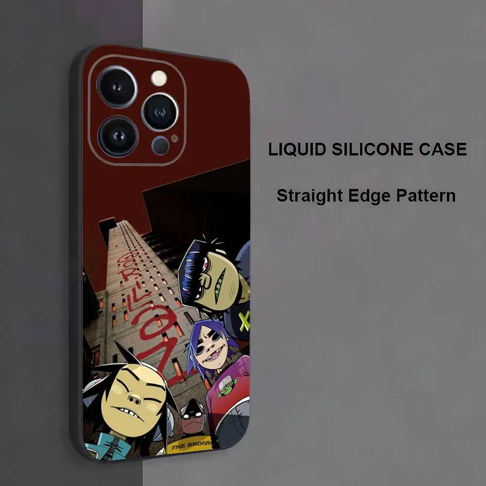 حافظة هاتف G-Gorillaz-Z لهاتف iPhone 17,16,15,14,13,12,11، Pro Max، XS، X، XR، SE، Mini، 8، 7، غطاء أسود من السيليكون الناعم #5