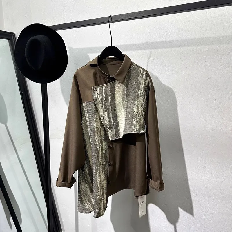 Men Casual Shirts Men's Clothing Spring Male High Street Long Sleeve Autumn Black White Shirts