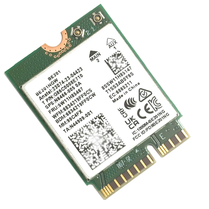 

BE201 WIFI7 Карта 8774 Мбит/с трехдиапазонная Bluetooth5.4 WiFI 7 Модуль беспроводной карты WIFI M.2 Cnvio3 AX211 для Win10/11 64-бит BE201ngw