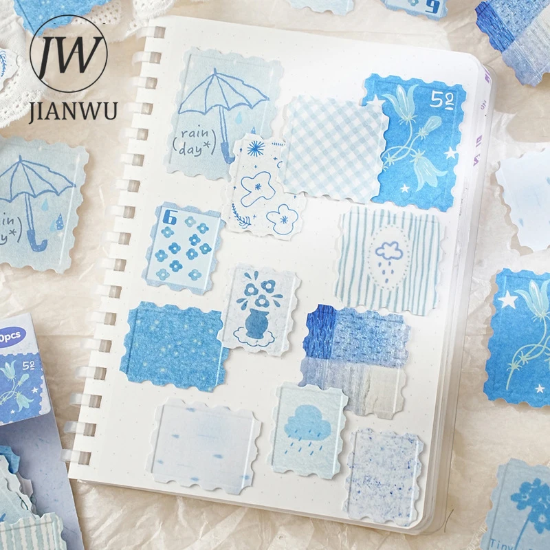 JIANWU Moment of Warmth Series Vintage Plant Coffee Relief Stamp Landscape Material Collage Sticker Creative Journal Stationery