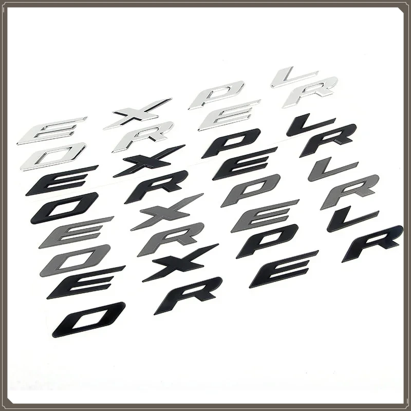 

Chrome Black Logo Explorer Emblem Leters Car Front Hood Emblem Bonnet Bagde For Ford Explorer 4 5 6 Explorer Sticker Accessories
