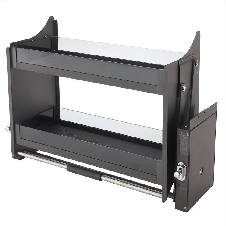 نظام رفع خزانة المطبخ المنسح للأسفل، أرفف رفع زجاجية للمطبخ #1