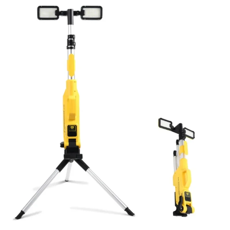 8000LM High Brightness Tripod Work Light, Portable Stand Light for Outdoor Jobsite, Adjustable Mobile Lighting