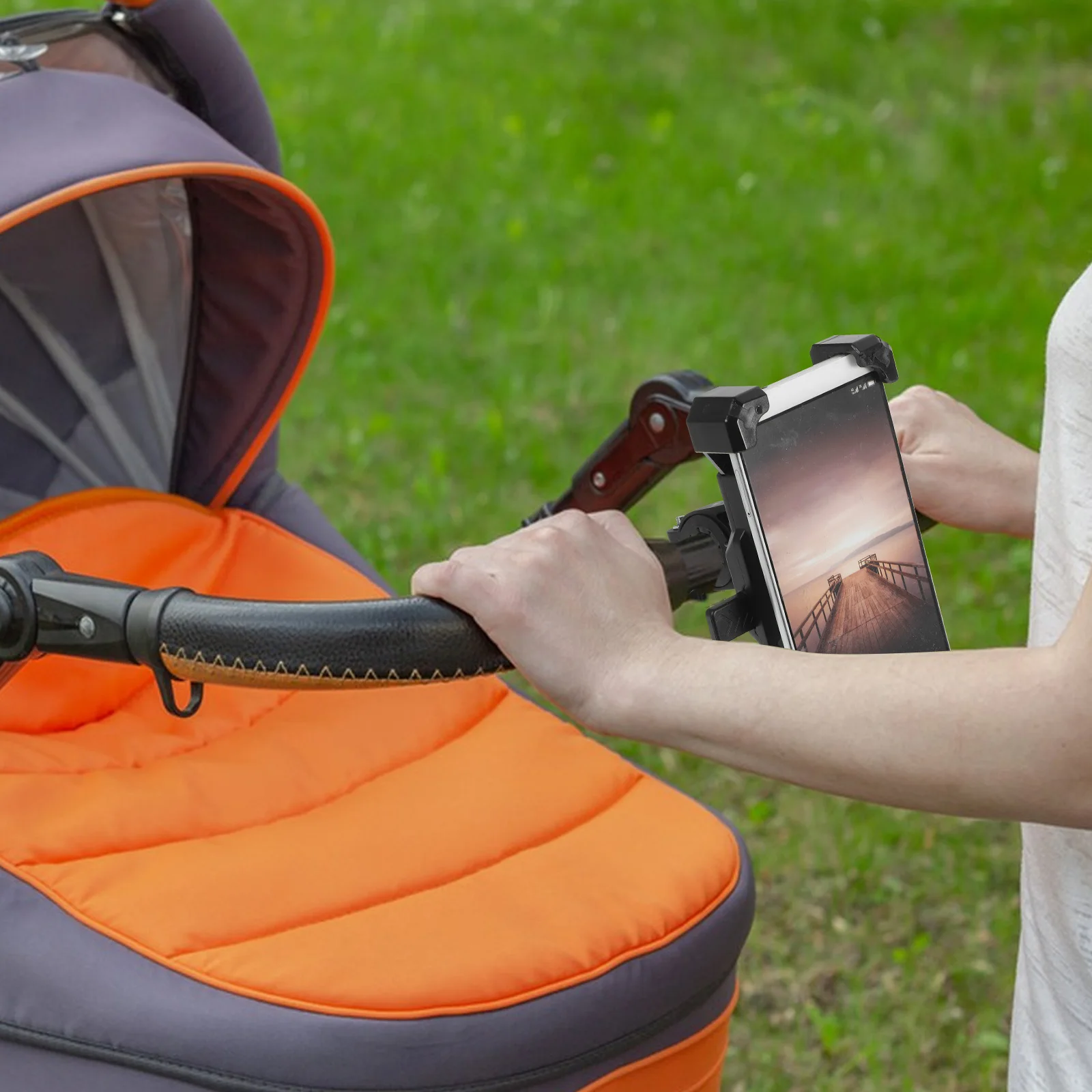 

Mobile Phone Holder Mount for Stroller Baby Cart Bike 360 Degree Rotatable Cellphone Stand Adjustable Hook Loop Strap