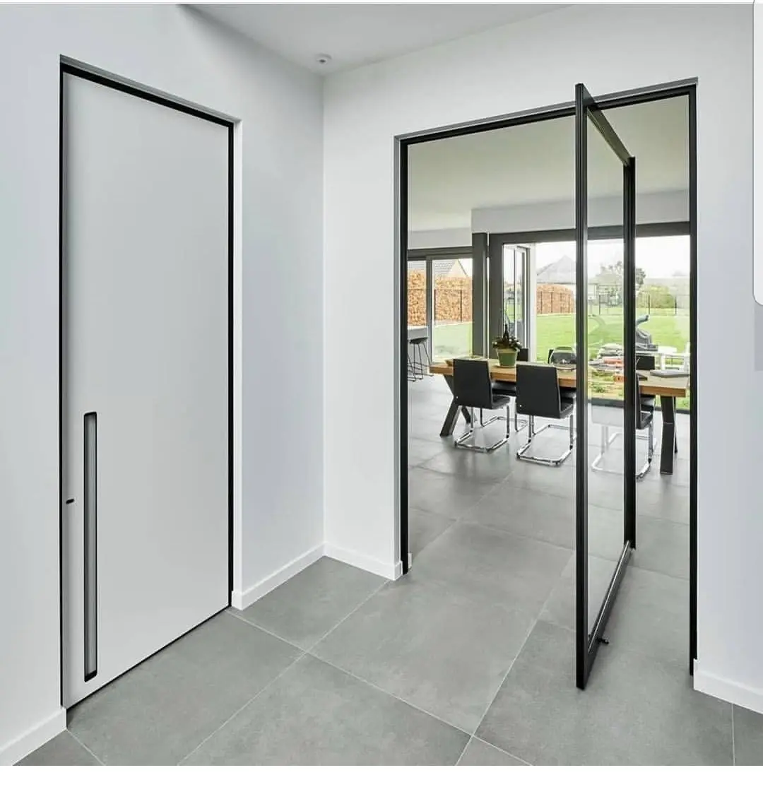 

Luxury Thermal Break Aluminum Pivot Door Windproof Soundproof for Villa Exterior Pivot Glass Door Waterproof with High Security