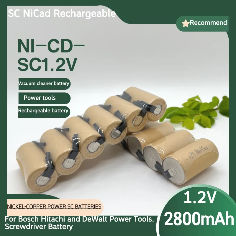 Batterie Rechargeable SC NiCad 2800mAh pour outils électriques Bosch Hitachi et DeWalt, batterie de tournevis, 1.2V, haute qualité 🔋