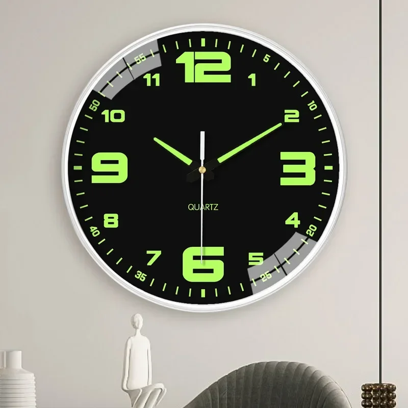 12 Inch Glow in The Dark Wall Clock Night Light Wall Clock Silent Non-Ticking Battery Operated Wall Clocks for Living Room Deco