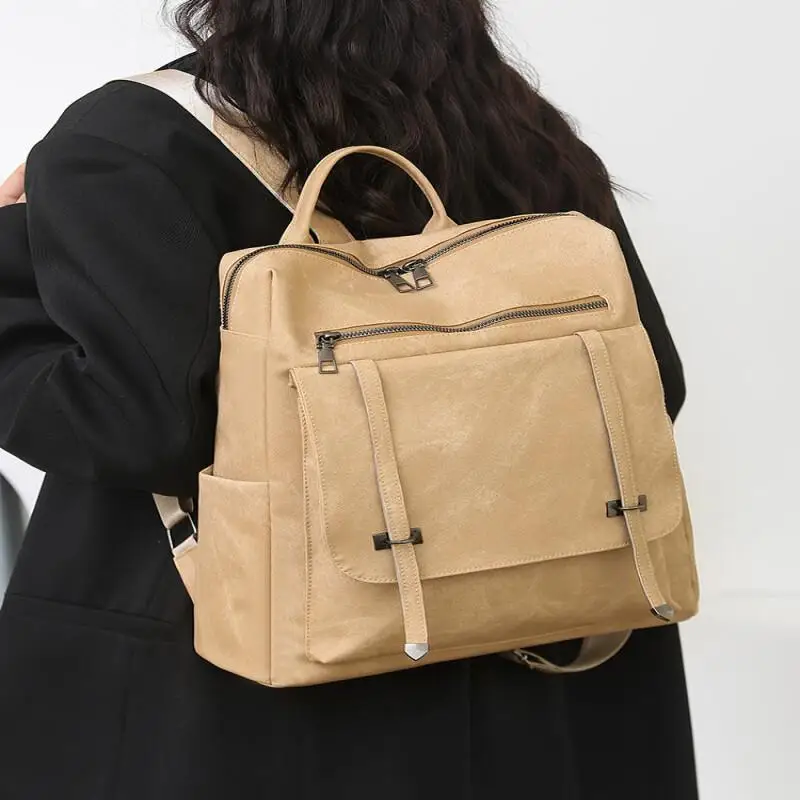 

Fashionable New Leather Backpack, Multifunctional, Student Backpack Crossbody Bag, Handbag Shoulder Bag, Student, Large Capacity