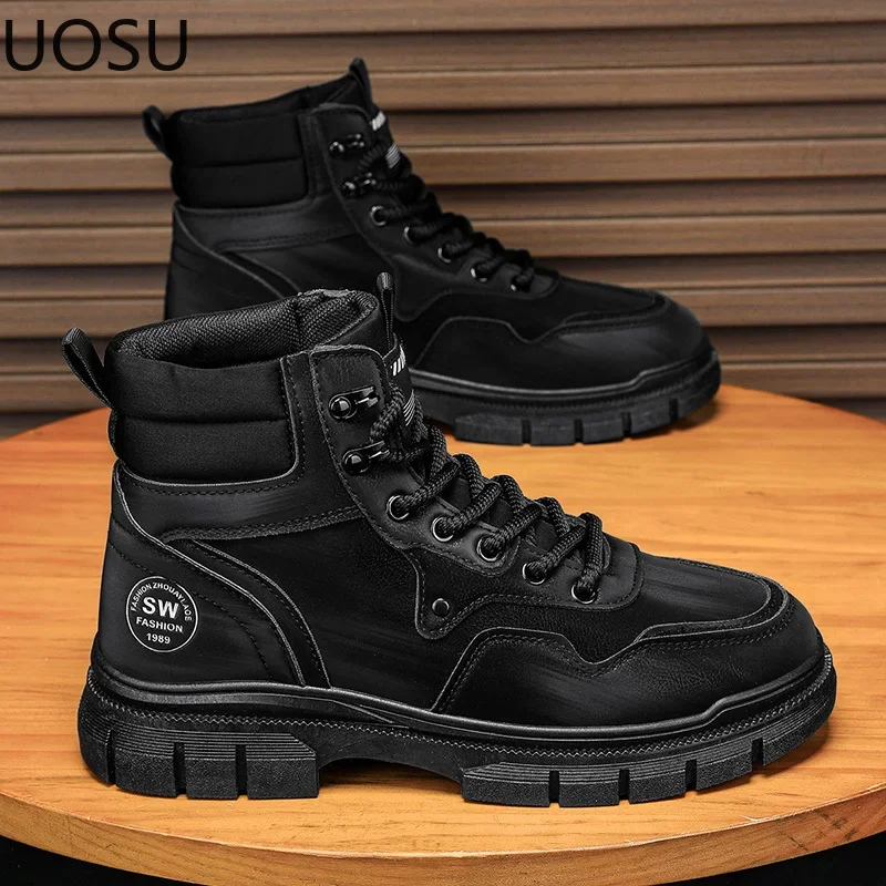 Motorcyclist Boots Men Tooling Boot High-quality Platform Shoes Casual Snow Shoe Mans Couple's Popular UOSU Explosive Style Shoe