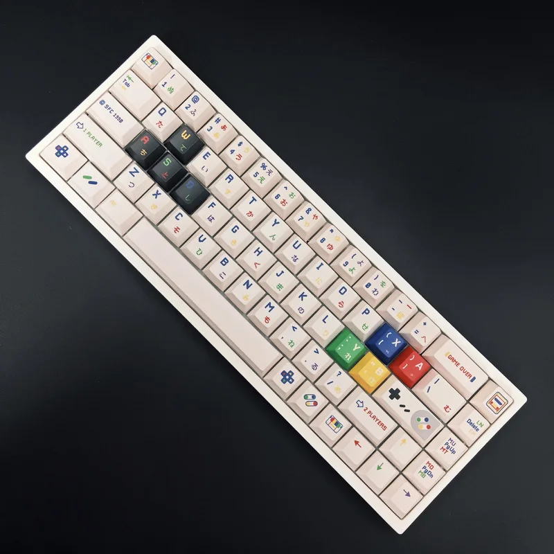 Childhood Fun White Theme Mechanical Keyboard Keycaps Pbt Heat Sublimation Original Factory High Japanese English Customization