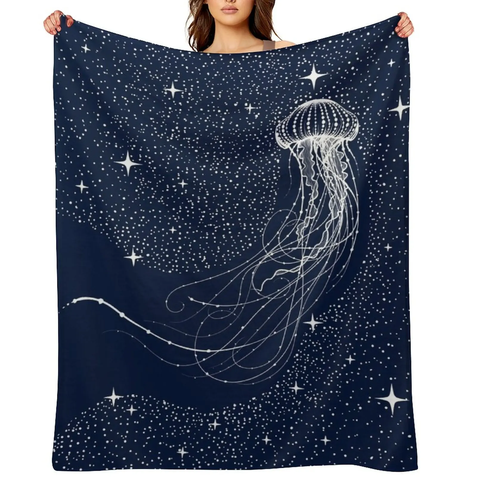 

starry jellyfish Throw Blanket Blankets For Sofas Decorative Sofa christmas gifts Beautifuls Blankets
