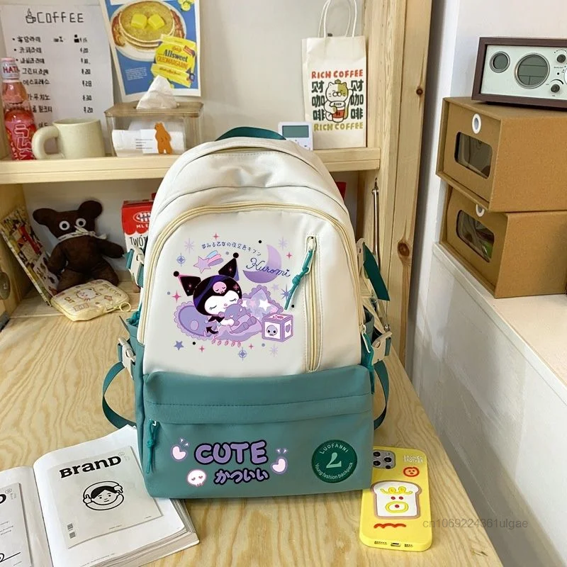 Sanurgente-Cartable Kuromi pour adolescentes, sac à dos étudiant Y2K, sacs à dos mignons de grande capacité, style coréen, sac initié à la tendance