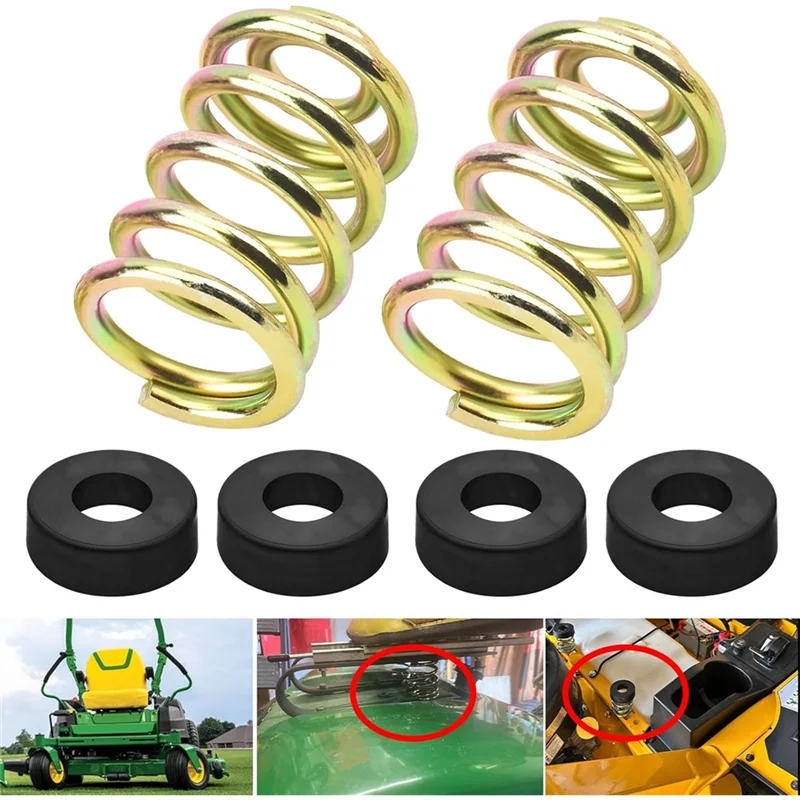 

A25F-4 Pcs 422127-4 Mower Cap & 2 Pcs 283516 Compression Seat Springs For John Deere Grass-Hopper Mower