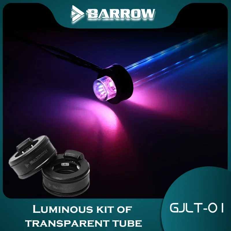 Barrow 5V ARGB Luminous OD14mm Fittings Kit ,Hard Tube Bright Hand Compression for Water Cooling Tube Aurora G1/4'' ,GJLT-01