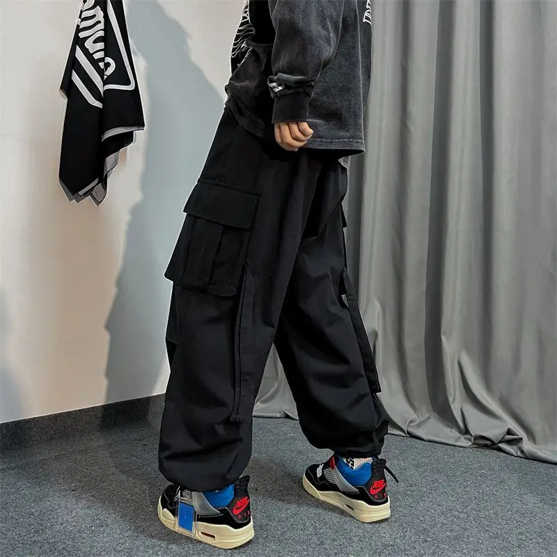 2024 Black Cargo Pants for Men Oversize Cargo Trousers Male Green Loose Casual Japanese Streetwear Hip Hop Pocket Big Size