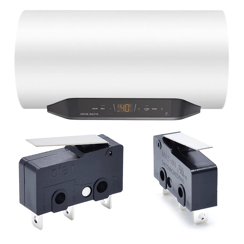 Micro Switch 3Pin NO/NC มินิสวิตช์จำกัด5A 250VAC M102-011 Roller Arc Lever Snap Action Push Micro Switch สีดำ