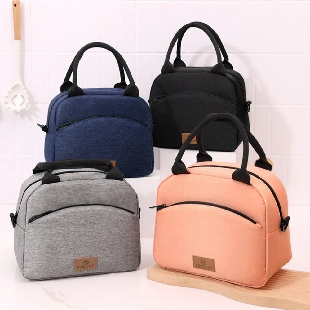 

Portable Leakproof Lunch Bag Waterproof Oilproof Cooler Bag Shoulder Strap Handle Thermal Lunch Box Work