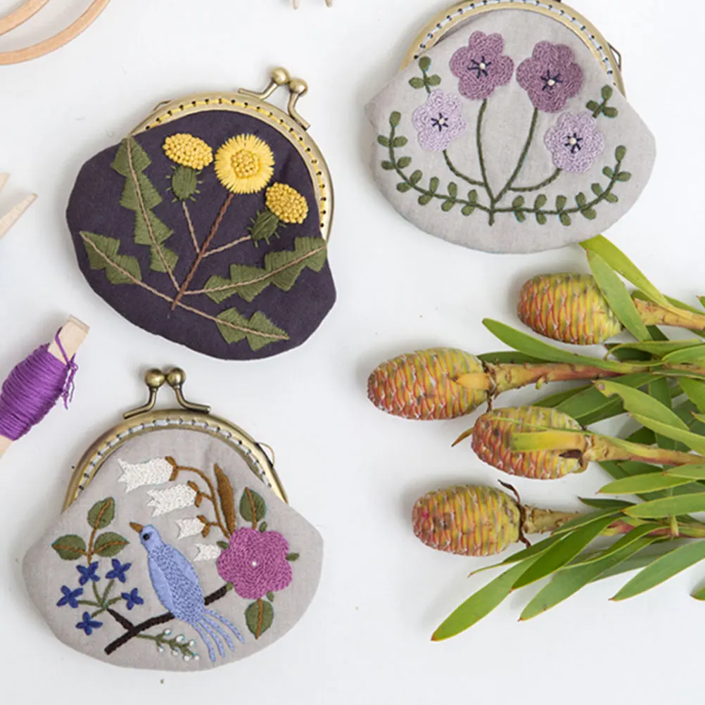 

Fabric Embroidery Bag Ladies Gifts Diy Clutch Purse Kit Coin Hand Small Miss Embroidered Tools