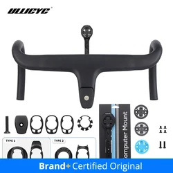 Carbon Bike Handlebar Full Internal Routing Road Bicycle HandleBar Di2 Matte Black Integrated Handlebar 360mm Cockpit With Mount