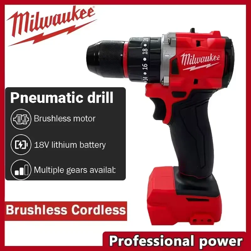 Milwaukee M18 Original 150N Brushless Compact Electric Impact Drill, Cordless DIY Household Screwdriver Power Tools.