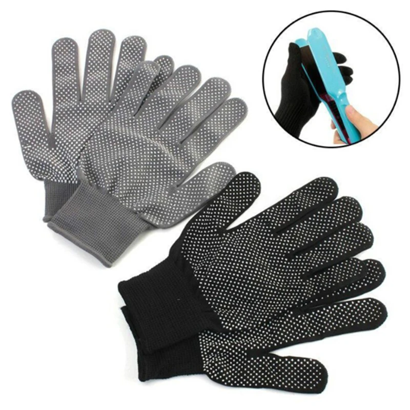 1Pair Hair Straightener Perm Curling Hairdressing Heat Resistant Finger Glove Hair Care Styling Tools Thermal Styling Gloves