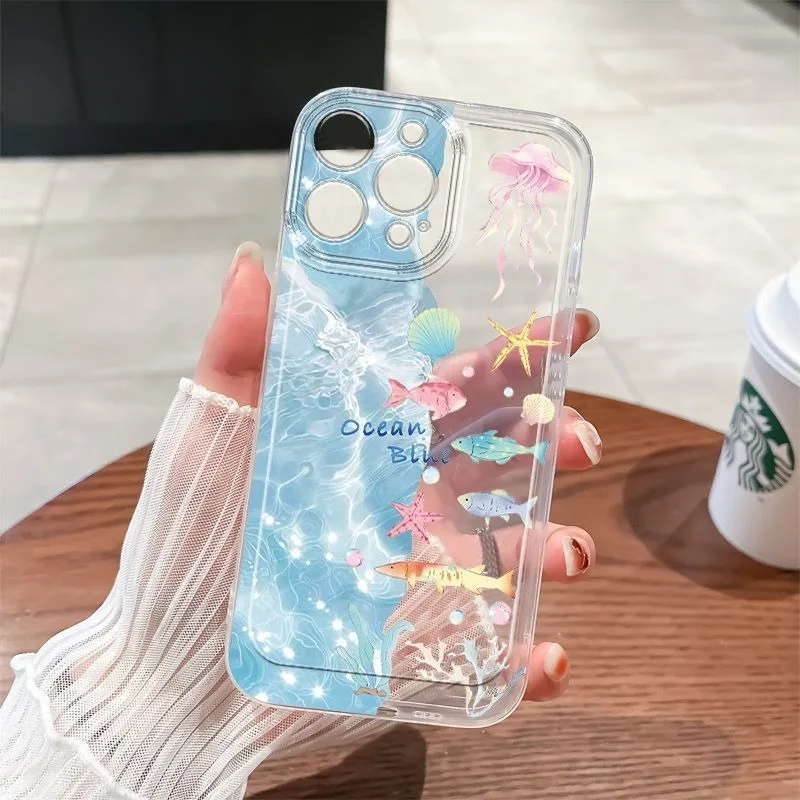 Liangliang Fish Beach Case For Samsung A06 A04E A05S A04 A55 A54 A35 A14 A15 A15 A34 A24 A23 A21S A56 M55 M54 M23 M53 M33 Case