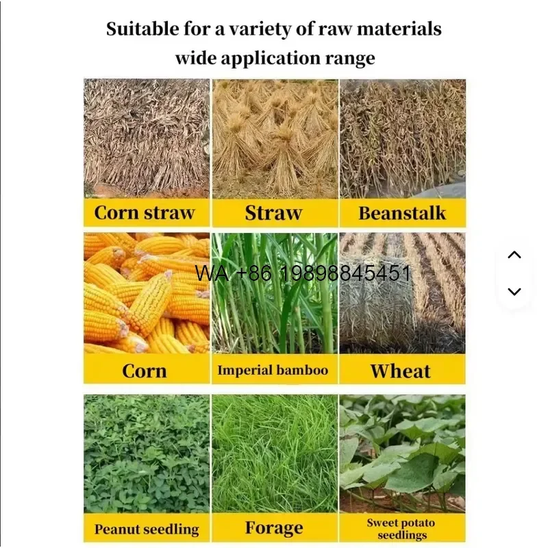 Wmwmnu New Farm Forage Chopper Shredder Silage Straw Grinder Automatic Green Grass Fruit Vegetable Pulping Equipment Alloy