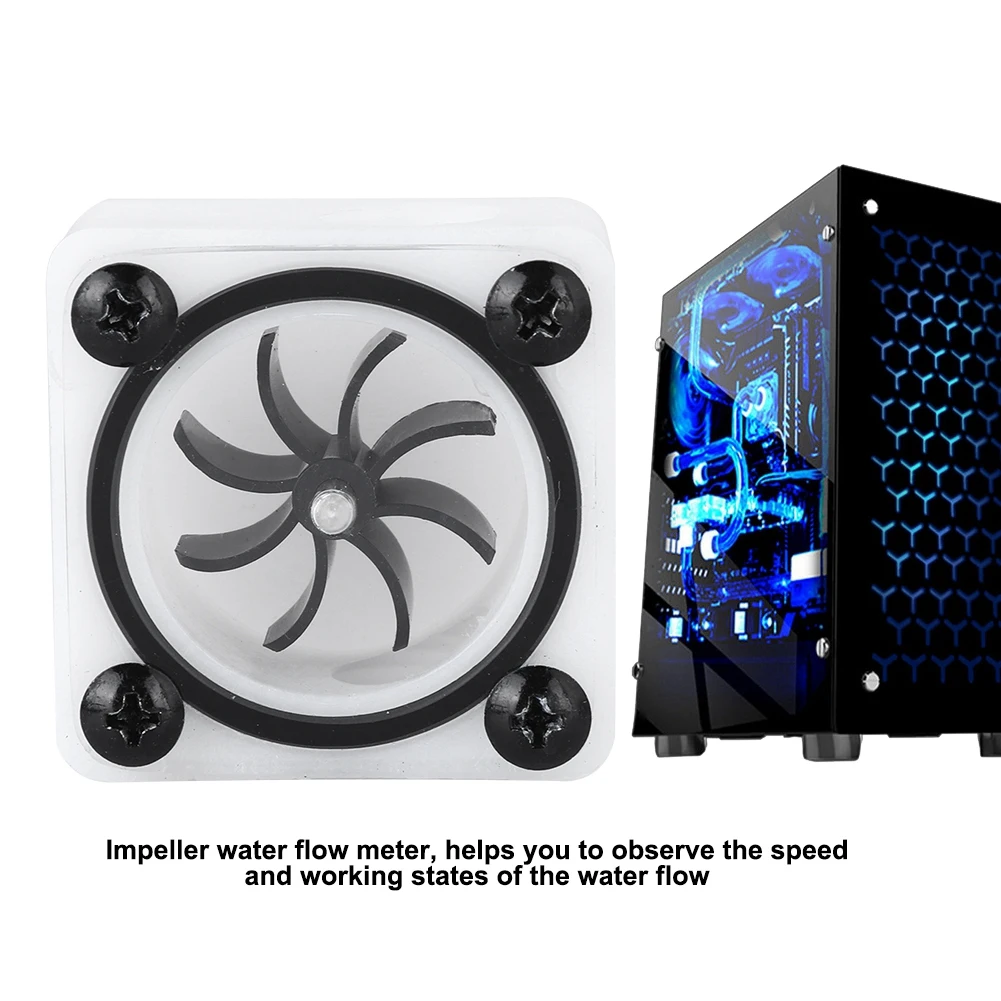 Meter G1/4 Thread Revolving Speed Water Cooling Flow Meter Indicator for PC Water Cooling System Revolving Speed  Meter